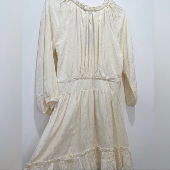 Lulu’s Always The Sweetest Cream Jacquard Ruffled Mini Dress - Picture 7 of 14